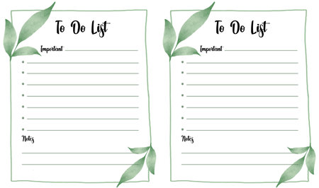 To-do List, Daily planner, Printable List, Downloadable Planner, A4の写真素材
