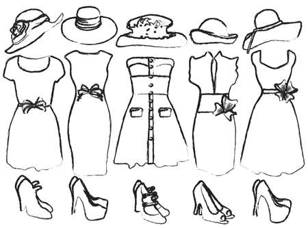 Drafts of women's clothing のイラスト素材