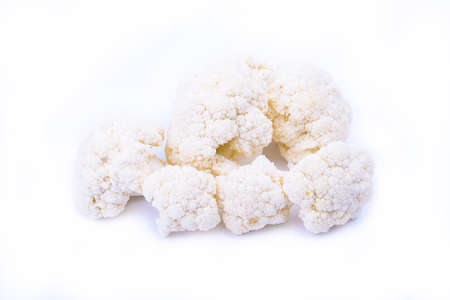 Cauliflower isolated on a white surfaceの写真素材