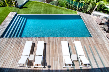 Luxury white villa with pool