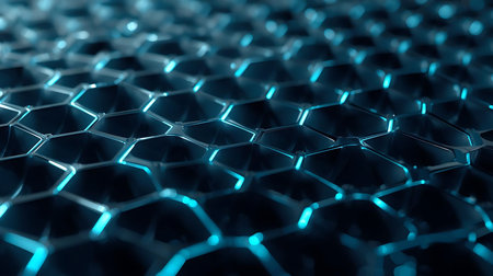 Abstract blue hexagon background. 3d rendering, 3d illustration.の素材