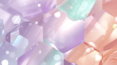 Abstract background with hexagons and bokeh. 3d illustrationの素材