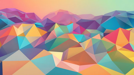 Abstract polygonal background. Triangular low poly background with gradient.の素材