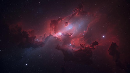 Abstract space background with nebula, stars and galaxies. Elements of this image furnished by NASAの素材