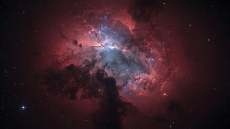 Nebula and stars in outer space showing the beauty of space exploration.の素材