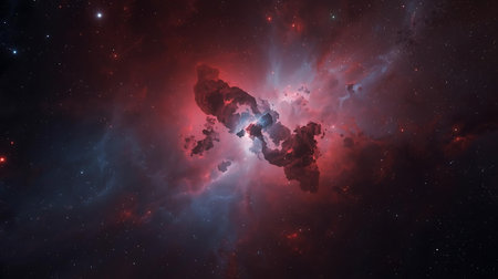 Nebula and stars in deep space. Science fiction art.の素材