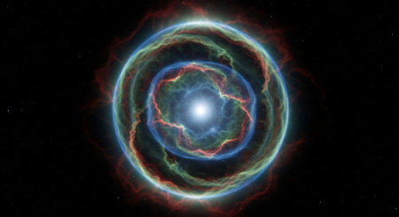 Fractal image of the solar system in the form of a planet.の素材