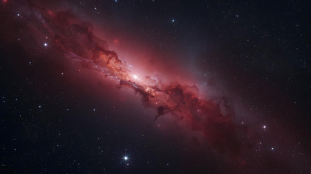 Nebula and stars in deep space. Science fiction art.の素材