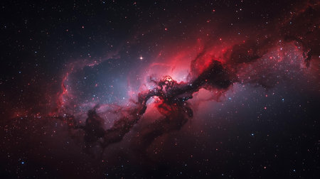 Nebula and stars in outer space showing the beauty of space exploration.の素材
