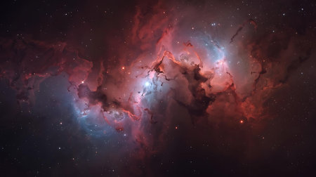 Nebula and stars in outer space showing the beauty of space exploration.の素材