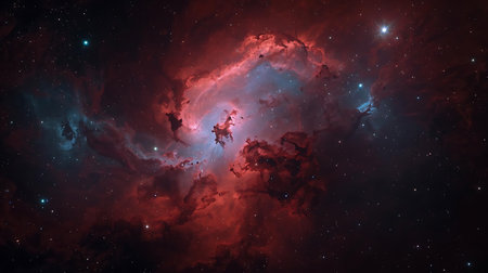 Nebula and stars in outer space showing the beauty of space exploration.の素材