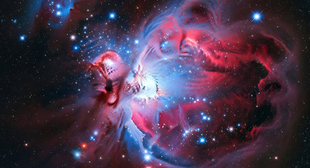 Nebula and stars in deep space. Science fiction art.の素材