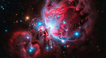 Nebula and stars in deep space. Science fiction art.の素材