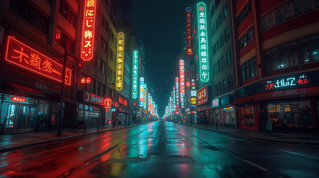 Shanghai streets at nightの素材
