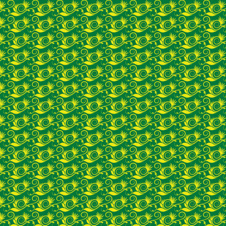 Light green floral pattern on a green backgroundのイラスト素材