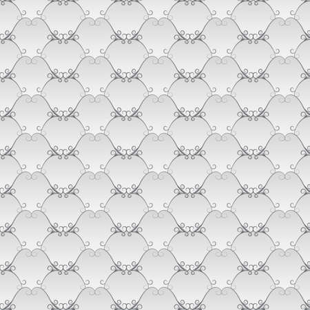 Vintage bright background with gray curved lines (seamless texture). Gray floral pattern. Volumetric gradient.のイラスト素材