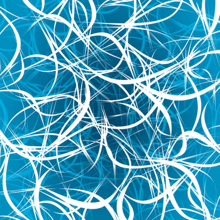 Dark blue abstract background with white curves lines. Different curves (dark, blue, volume). Modern composition.のイラスト素材