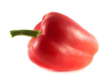Sweet red pepper (paprika) isolated on white background. Healthy vegetable.の写真素材
