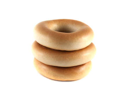 Bagels isolated on white background (three).
