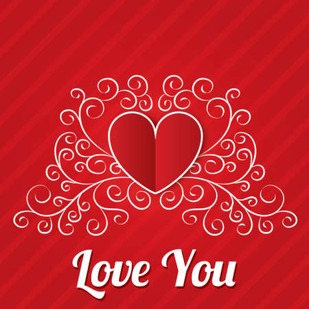 Red paper hearts background  Valentines day card のイラスト素材