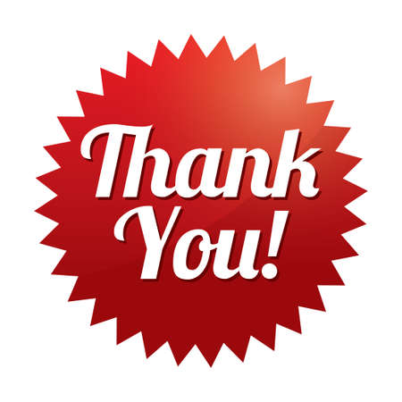 Thank you tag (vector). Red sticker. Icon for web.のイラスト素材