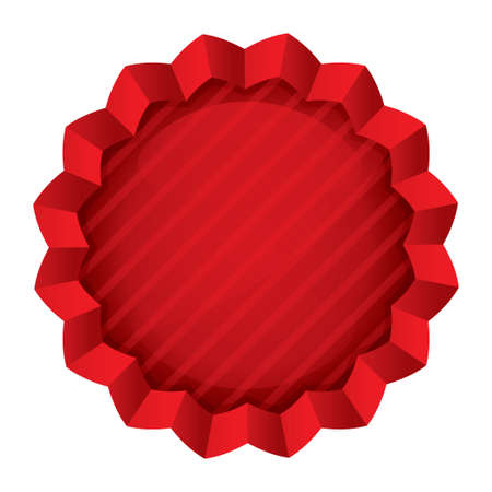 Price tag template. Vector red round star sticker. Icon for shopping (sale, special offer). Isolated on white.のイラスト素材