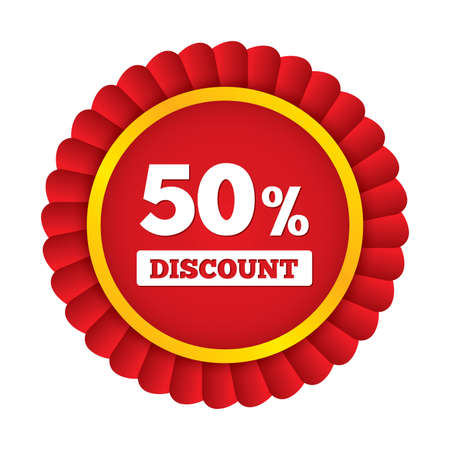Special offer tag. Discount sticker. Icon for sale. 50 percent discount. Black friday. Vector illustration.のイラスト素材