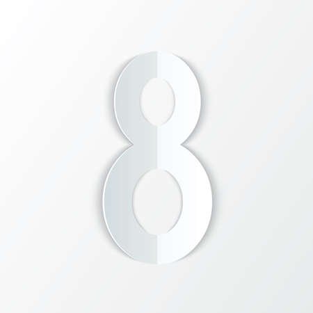 8 march Women's Day card on white background. Cut from paper. Vector illustrationのイラスト素材