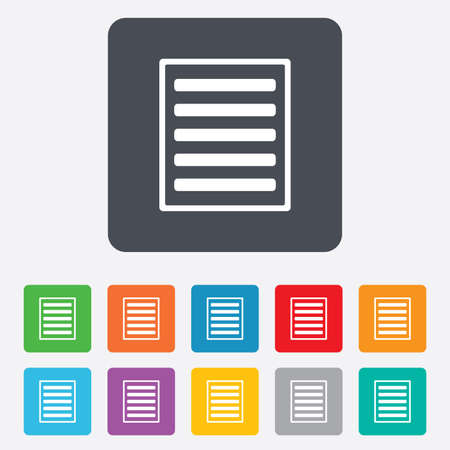 List sign icon. Content view option symbol. Rounded squares 11 buttons. Vectorのイラスト素材