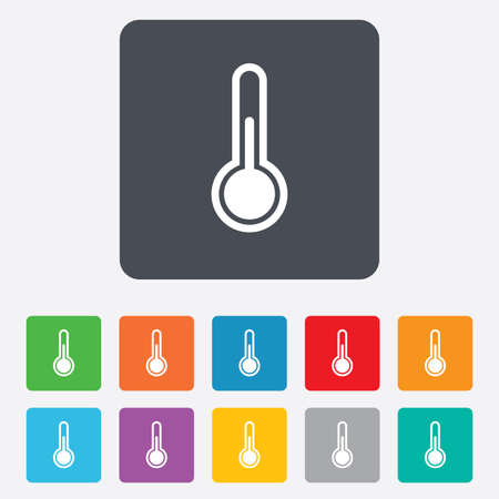 Thermometer sign icon. Temperature symbol. Rounded squares 11 buttons. Vectorのイラスト素材