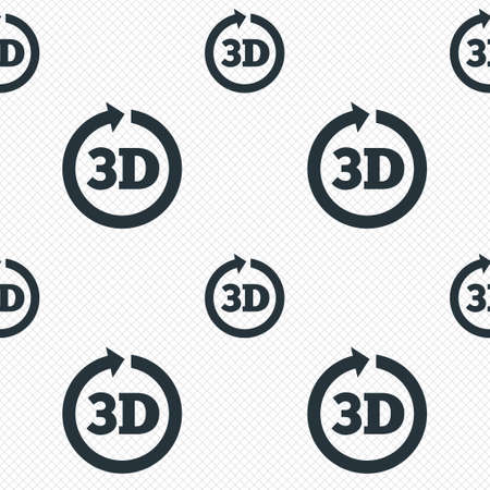 3D sign icon. 3D New technology symbol. Rotation arrow. Seamless grid lines texture. Cells repeating pattern. White texture background. Vectorのイラスト素材