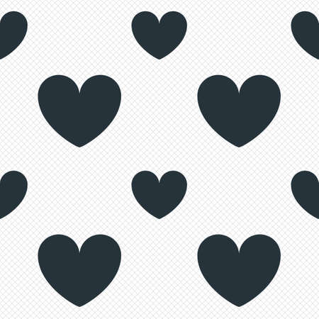 Heart sign icon. Love symbol. Seamless grid lines texture. Cells repeating pattern. White texture background. Vectorのイラスト素材