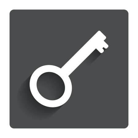 Key sign icon. Unlock tool symbol. Gray flat button with shadow. Modern UI website navigation. Vectorのイラスト素材