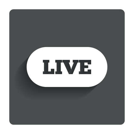 Live sign icon. On air stream symbol. Gray flat button with shadow. Modern UI website navigation. Vectorのイラスト素材