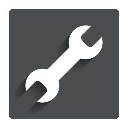 Repair tool sign icon. Service symbol. Gray flat button with shadow. Modern UI website navigation. Vectorのイラスト素材