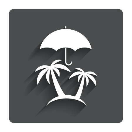Trip insurance sign icon. Safe travel symbol. Gray flat button with shadow. Modern UI website navigation. Vectorのイラスト素材