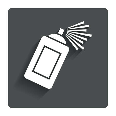 Graffiti spray can sign icon. Aerosol paint symbol. Gray flat button with shadow. Modern UI website navigation. Vectorのイラスト素材