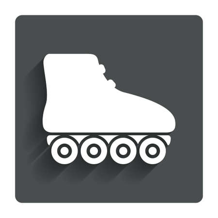 Roller skates sign icon.blades symbol. Gray flat button with shadow. Modern UI website navigation. Vectorのイラスト素材