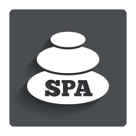 Spa sign icon. Spa stones symbol. Gray flat button with shadow. Modern UI website navigation. Vectorのイラスト素材