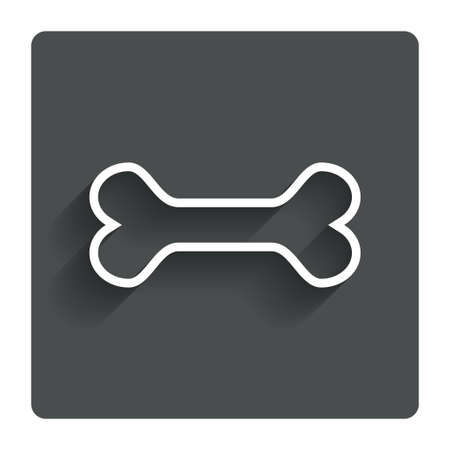 Dog bone sign icon. Pets food symbol. Gray flat button with shadow. Modern UI website navigation.の写真素材