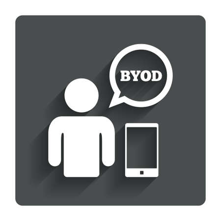 BYOD sign icon. Bring your own device symbol.のイラスト素材