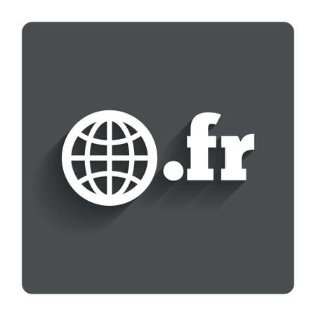 Domain FR sign icon. Top-level internet domain symbol with globe. のイラスト素材