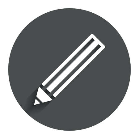 Pencil sign icon. Edit content button. Circle flat button with shadow. Modern UI website navigation. のイラスト素材