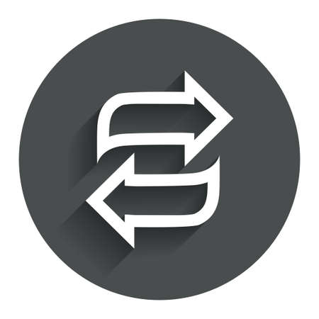 Rotation icon. Repeat symbol. Refresh sign. Circle flat button with shadow. Modern UI website navigation. Vectorのイラスト素材