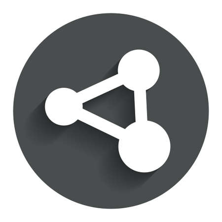 Share sign icon. Link technology symbol. Circle flat button with shadow. Modern UI website navigation. Vectorのイラスト素材
