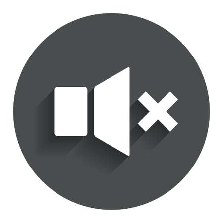 Mute speaker sign icon. Sound symbol. Circle flat button with shadow. Modern UI website navigation. Vectorのイラスト素材