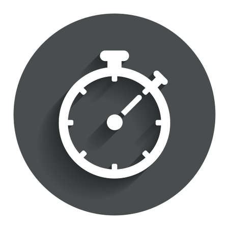 Timer sign icon. Stopwatch symbol. Circle flat button with shadow. Modern UI website navigation. Vectorのイラスト素材