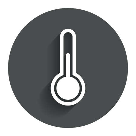 Thermometer sign icon. Temperature symbol. Circle flat button with shadow. Modern UI website navigation. Vectorのイラスト素材