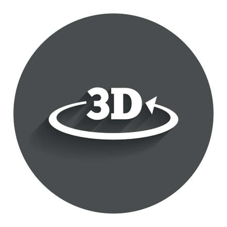 3D sign icon. 3D New technology symbol. Rotation arrow. Circle flat button with shadow. Modern UI website navigation. Vectorのイラスト素材
