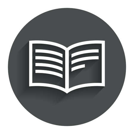 Book sign icon. Open book symbol. Circle flat button with shadow. Modern UI website navigation. Vectorのイラスト素材